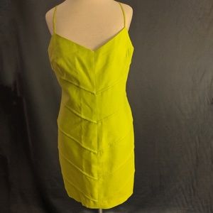 Neon green David Meister dress